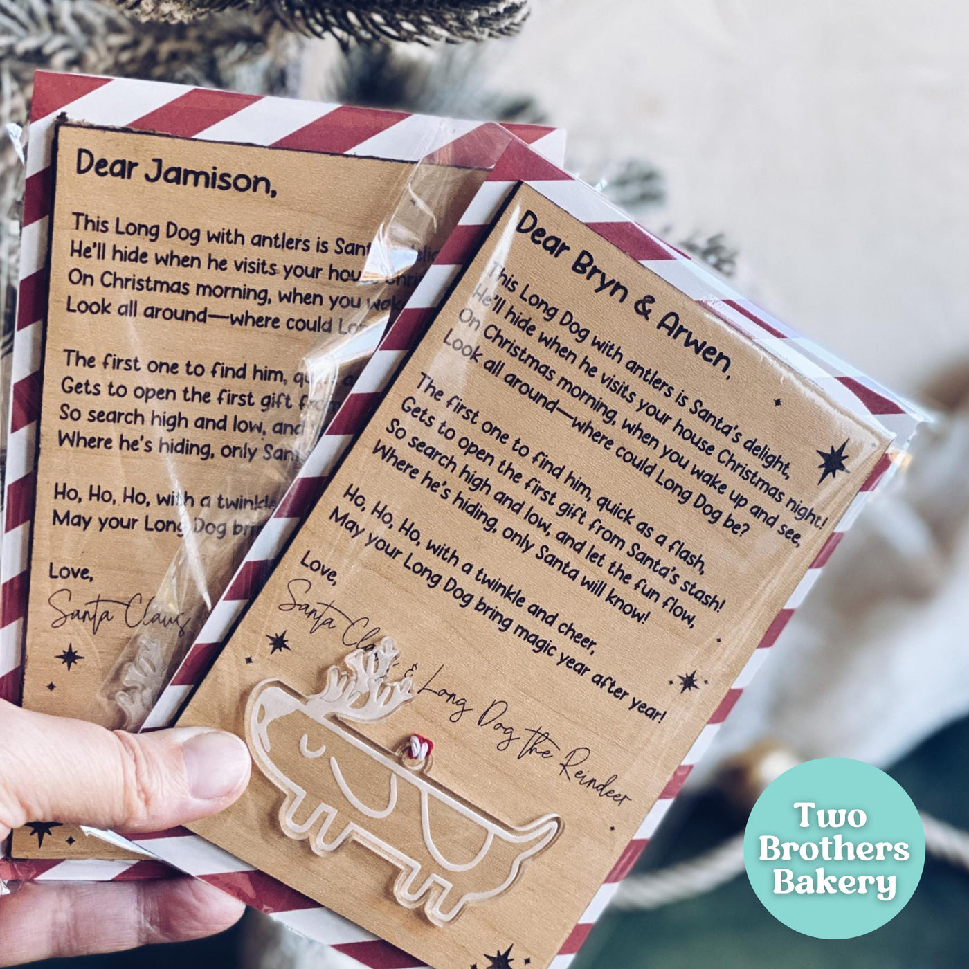 Long Dog Christmas Tradition - Long Dog Ornament & Hide and Seek Game, Personalized Family Keepsake, Kids Holiday Ornament, Family Keepsake