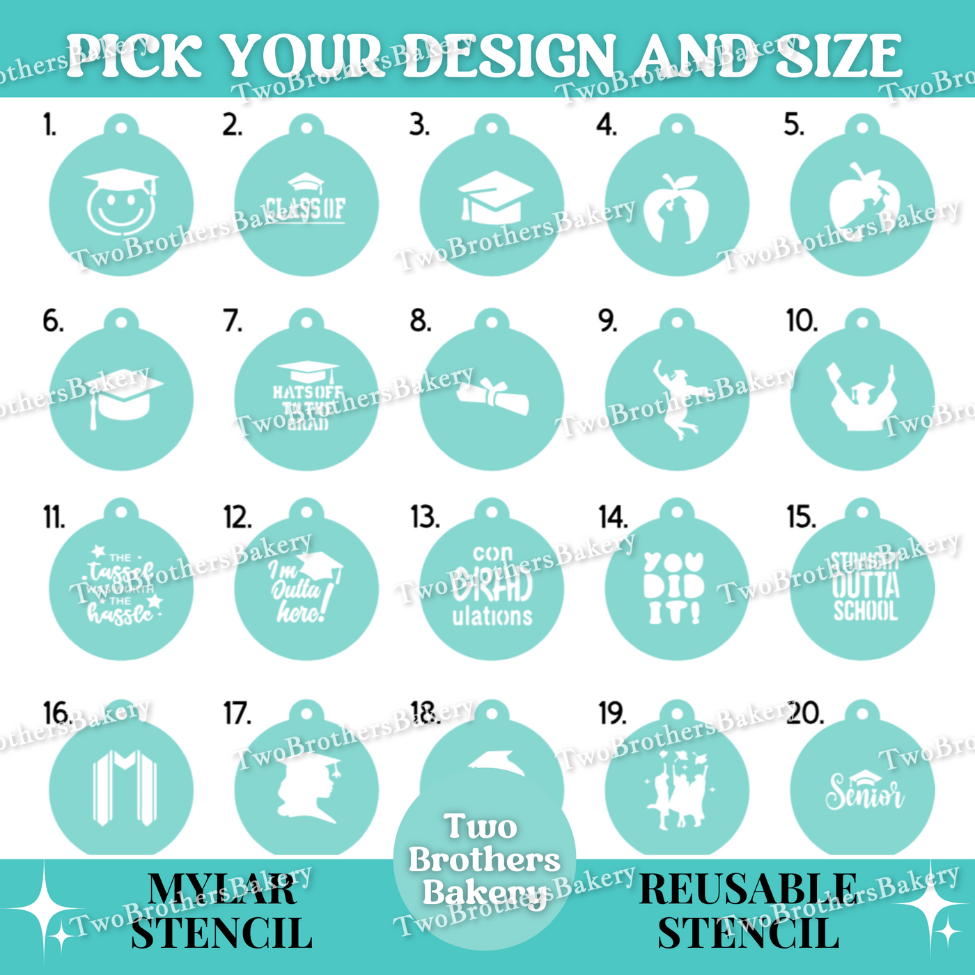 High School Graduation Themed Stencils