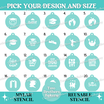 High School Graduation Themed Stencils