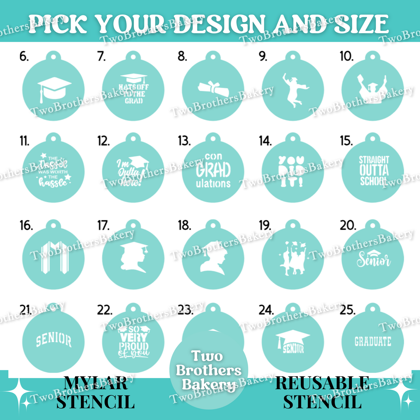 High School Graduation Themed Stencils