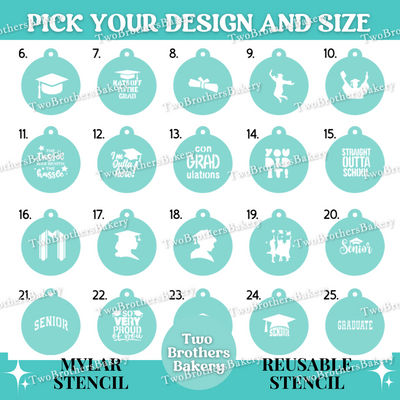 High School Graduation Themed Stencils