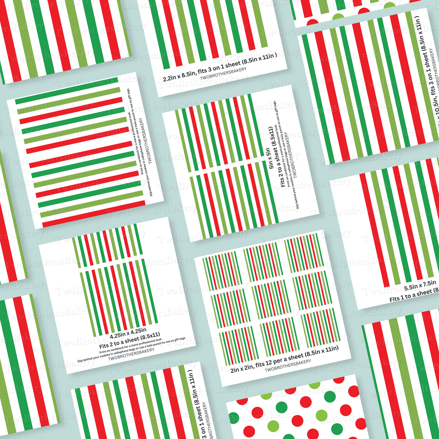 Xmas Stripes- Christmas Backer