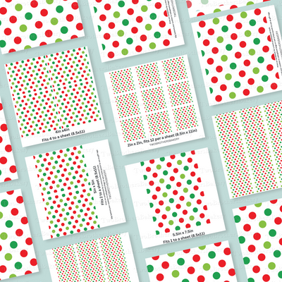 Traditional Xmas Polka Dots- Christmas Backer