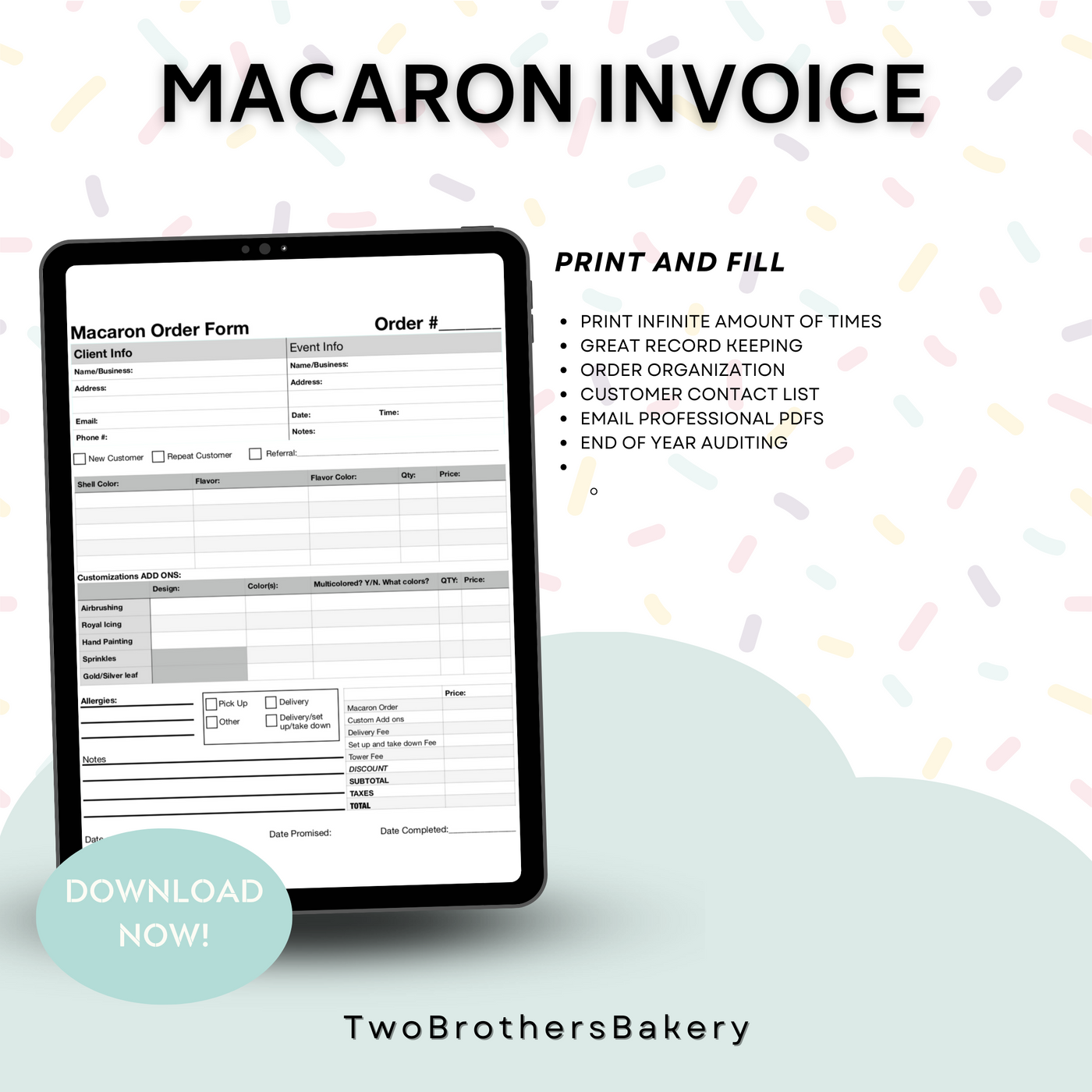 Macaron Invoice