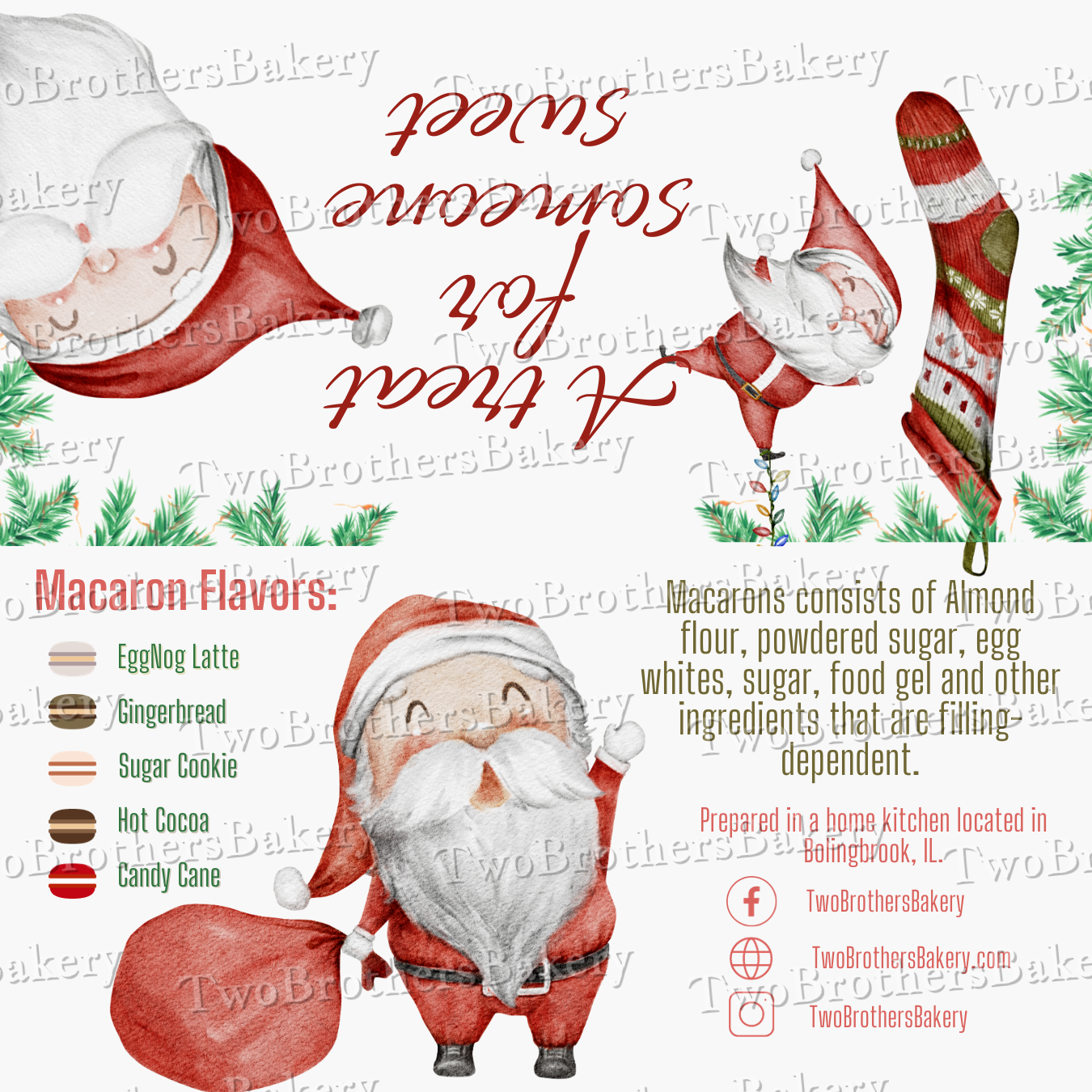 Santas Sweet Treats Bag Topper