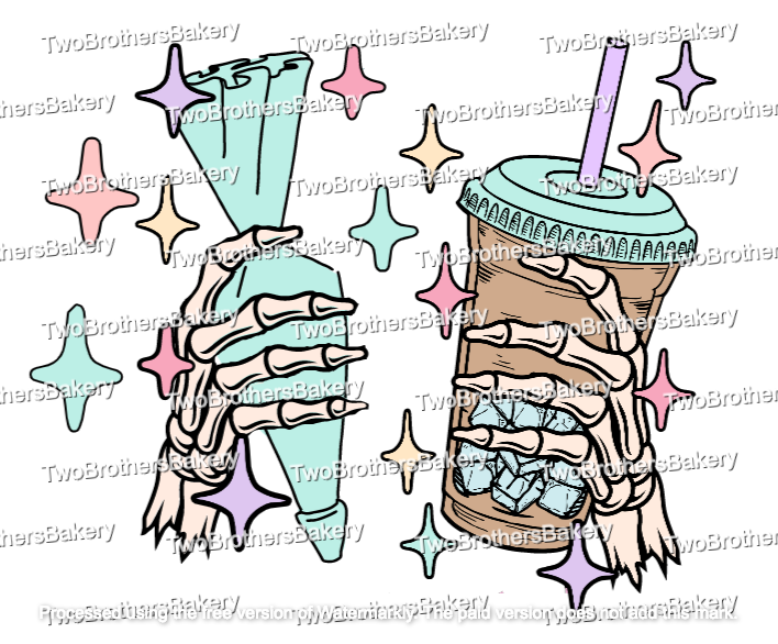 Skeleton Hands: pipping bag and iced coffee SVG