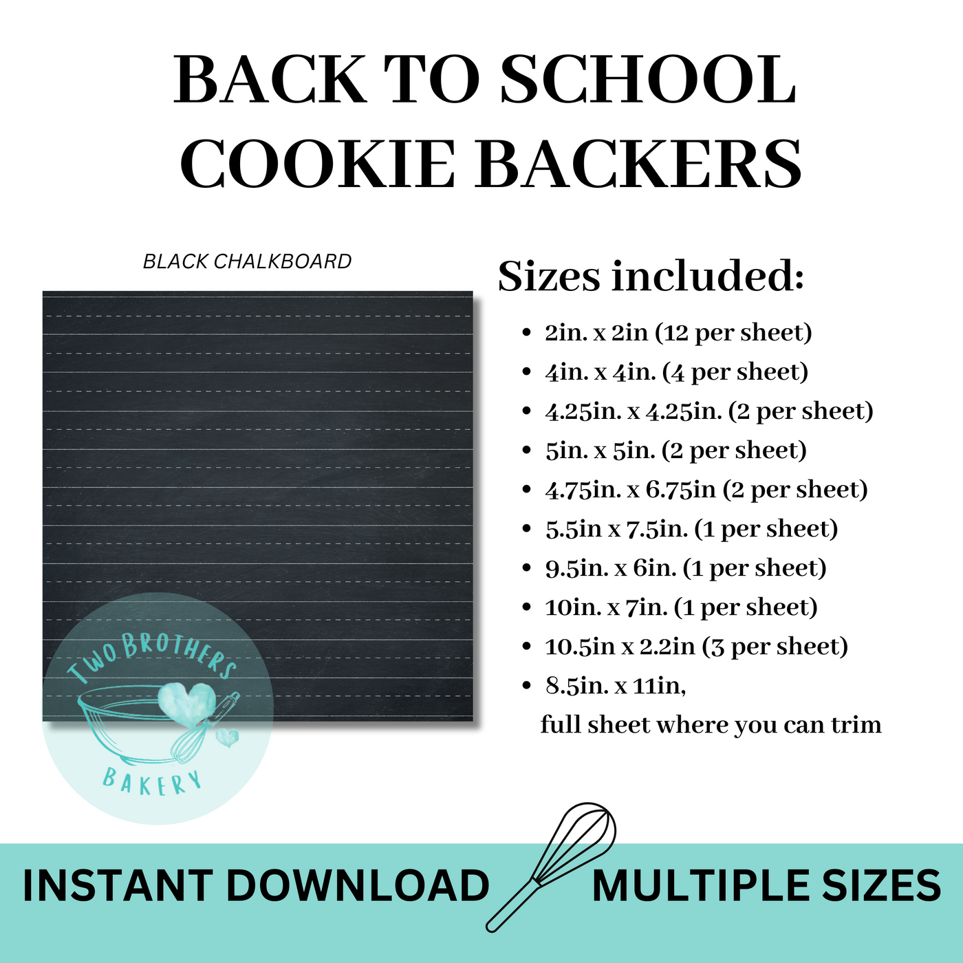 Lined Chalkboard Cookie Backers