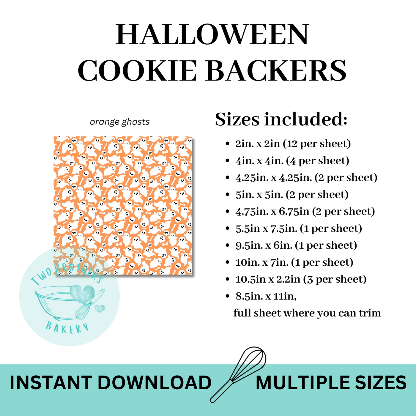 Orange Ghosts Cookie Backers