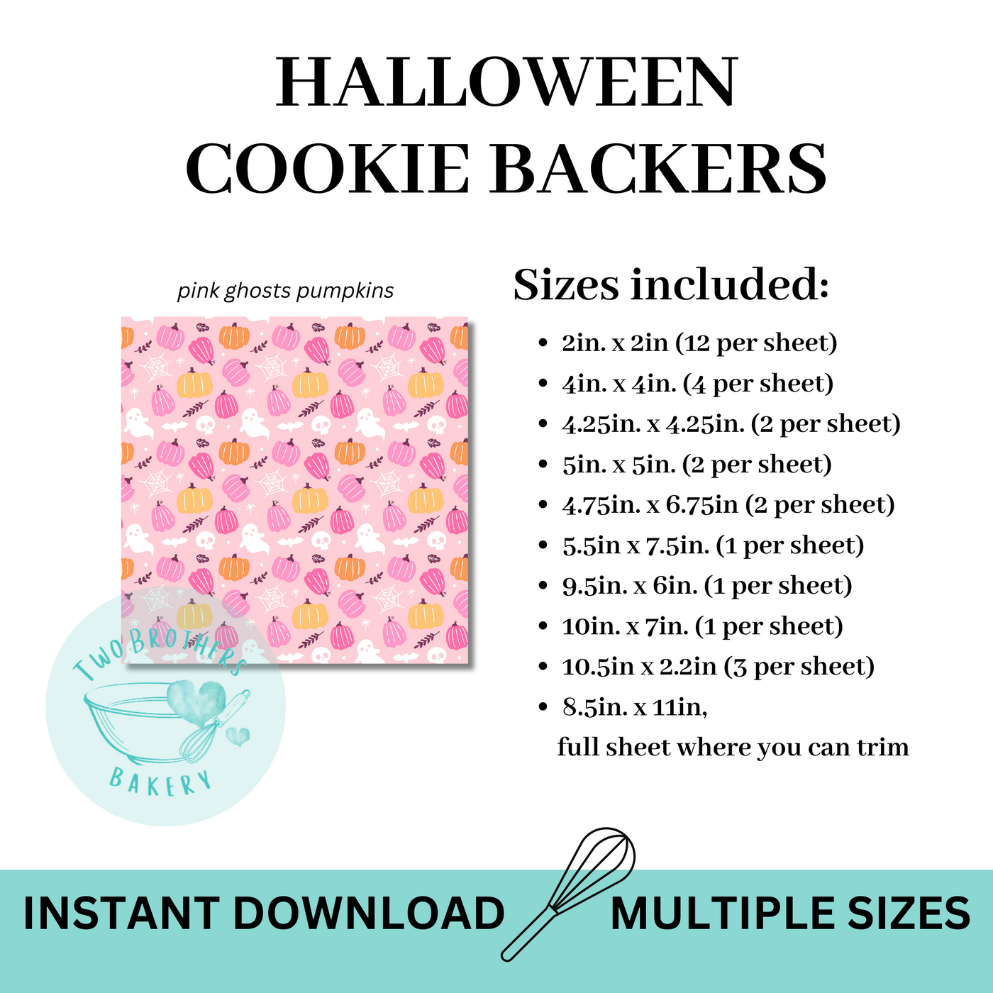 Pink Ghost Pumpkin Cookie Backers