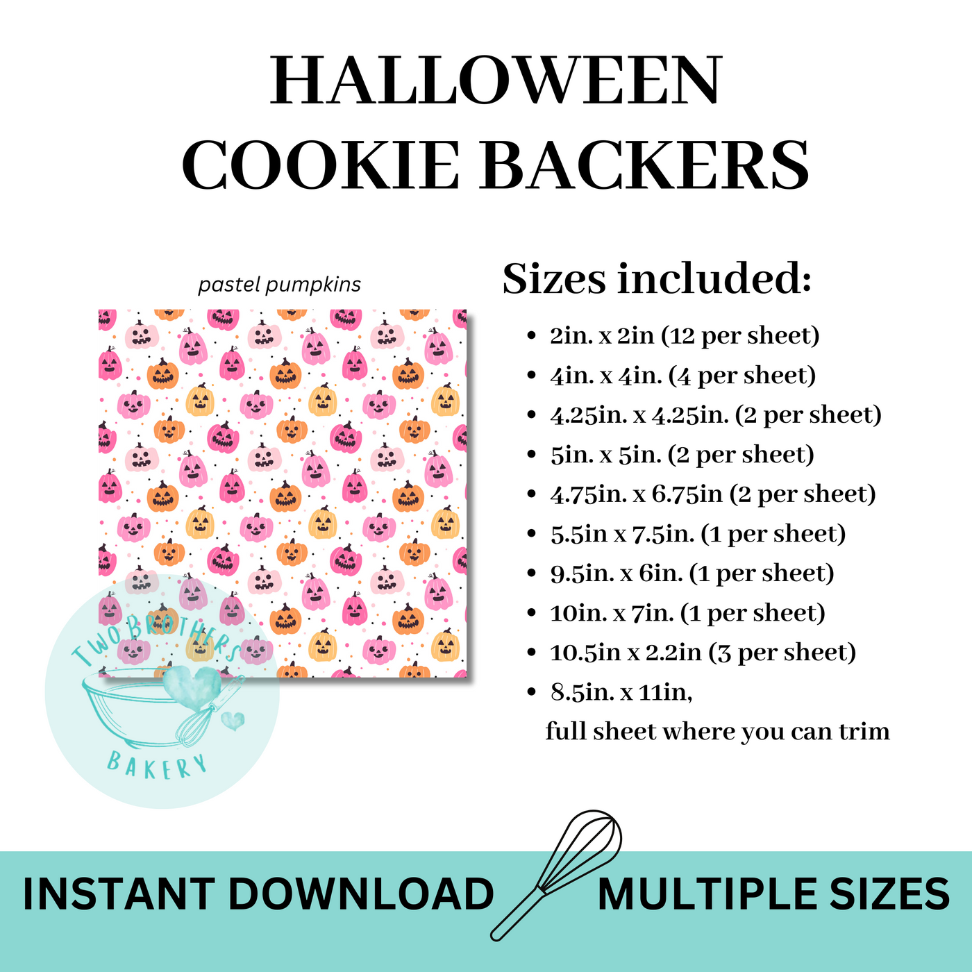 Pastel Pumpkins Cookie Backers