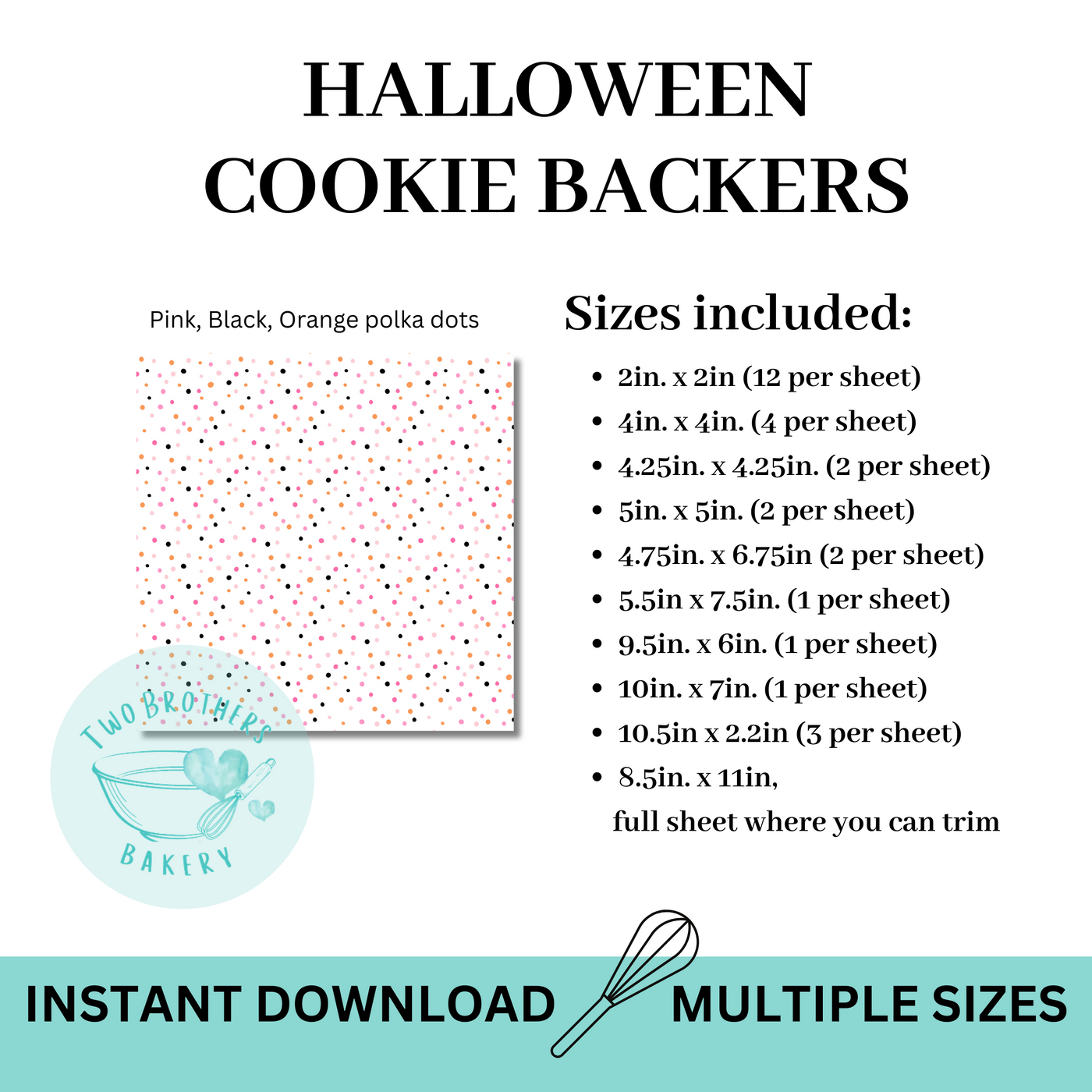 Halloween Color Polka Dots Cookie Backers