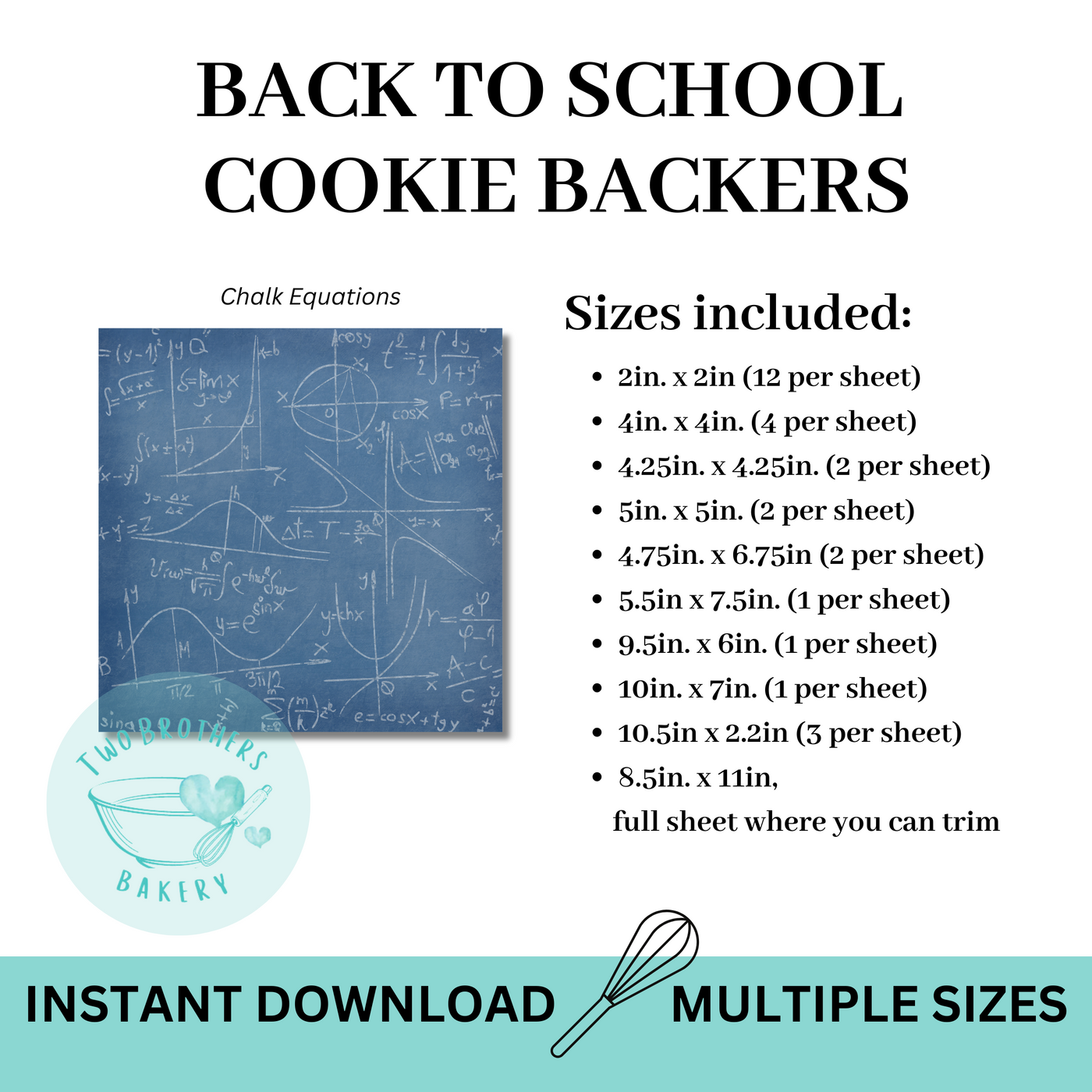 Chalk Equations Cookie Backers