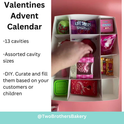 10 pack, Valentines Advent, Valentines Advent Calendar, Valentines Countdown, Countdown to Valentines, Bakery Packaging, Valentines Cookies