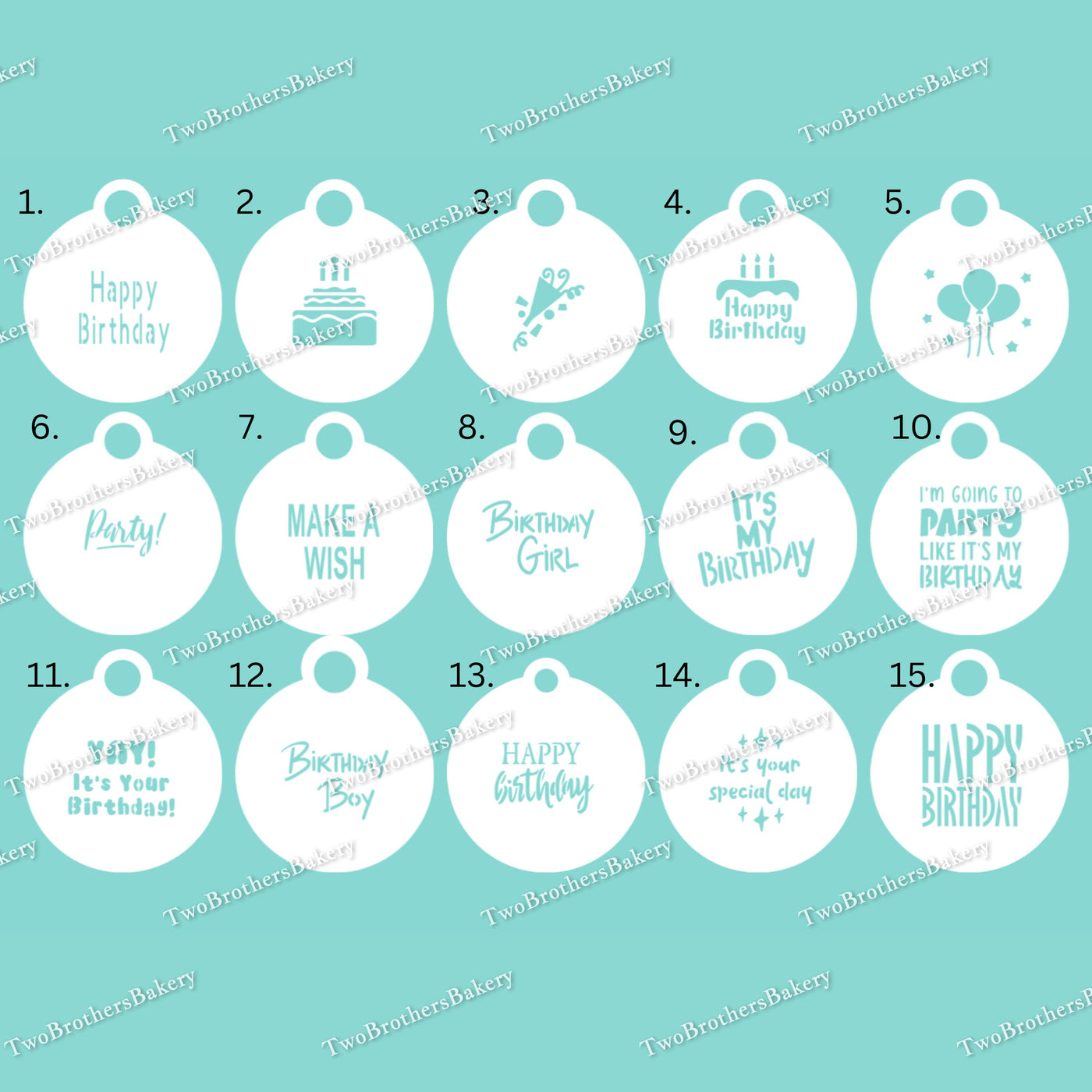 Birthday Themed Stencils, Happy Birthday, Celebration Stencils