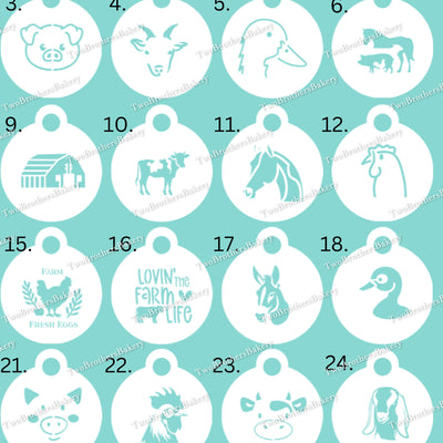 Barn Animal Themed Stencils, Farm Life Themed Stencils