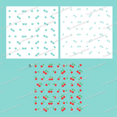 Cherry Themed Stencils, Fruit Stencils