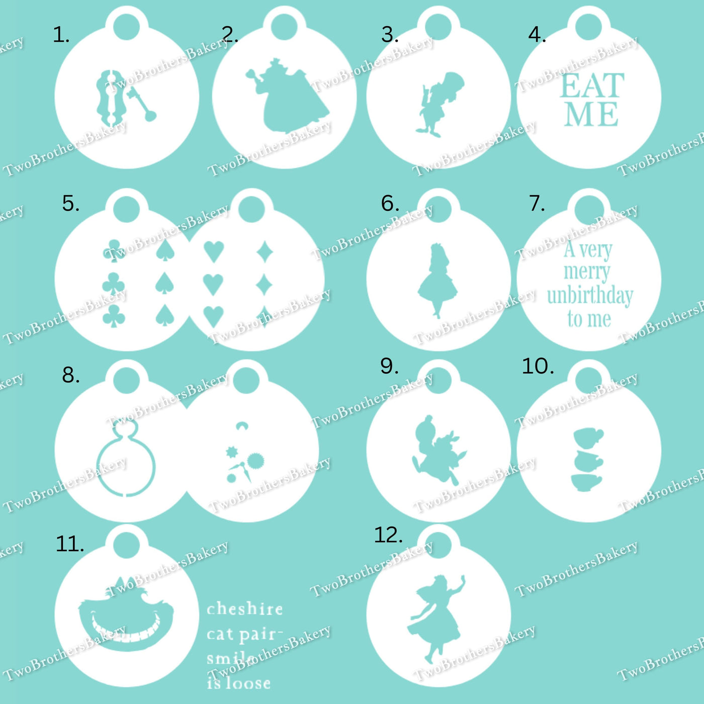 Alice in Wonderland Themed Stencils, Movie Stencils, Eat Me Stencils