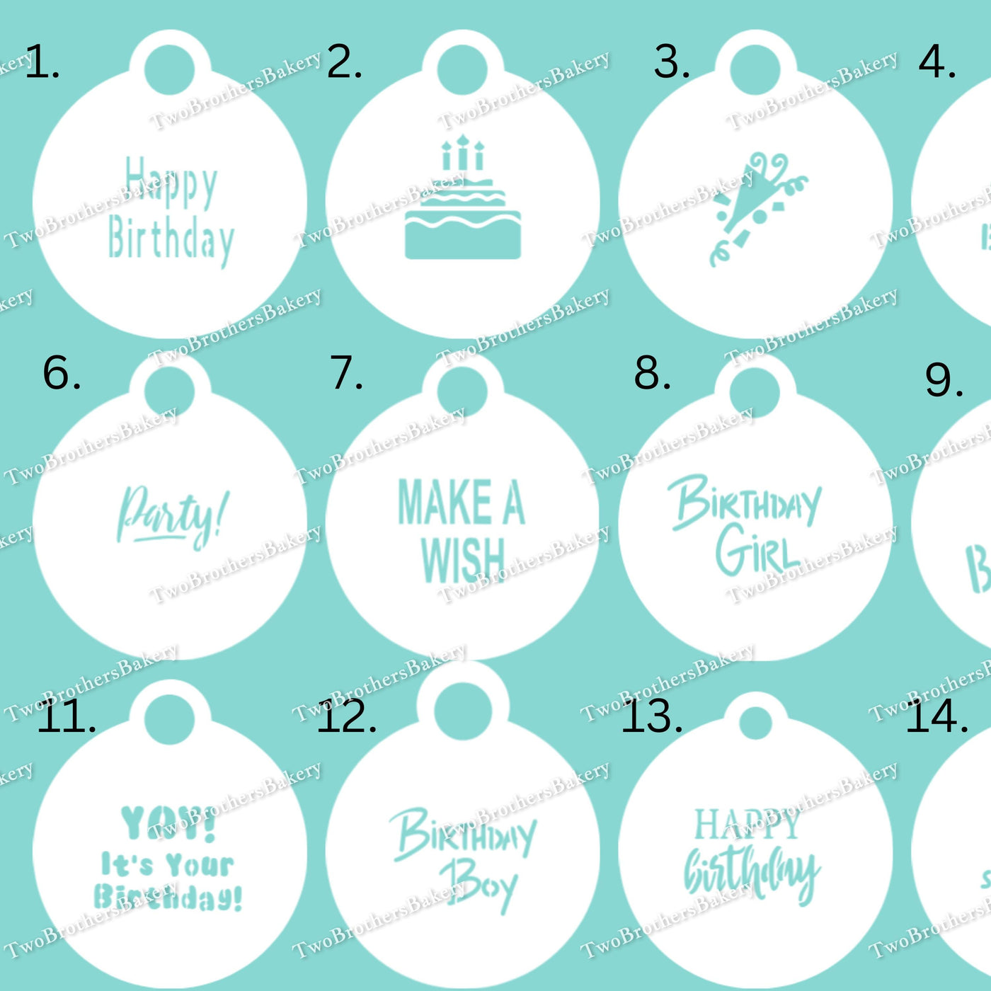 Birthday Themed Stencils, Happy Birthday, Celebration Stencils