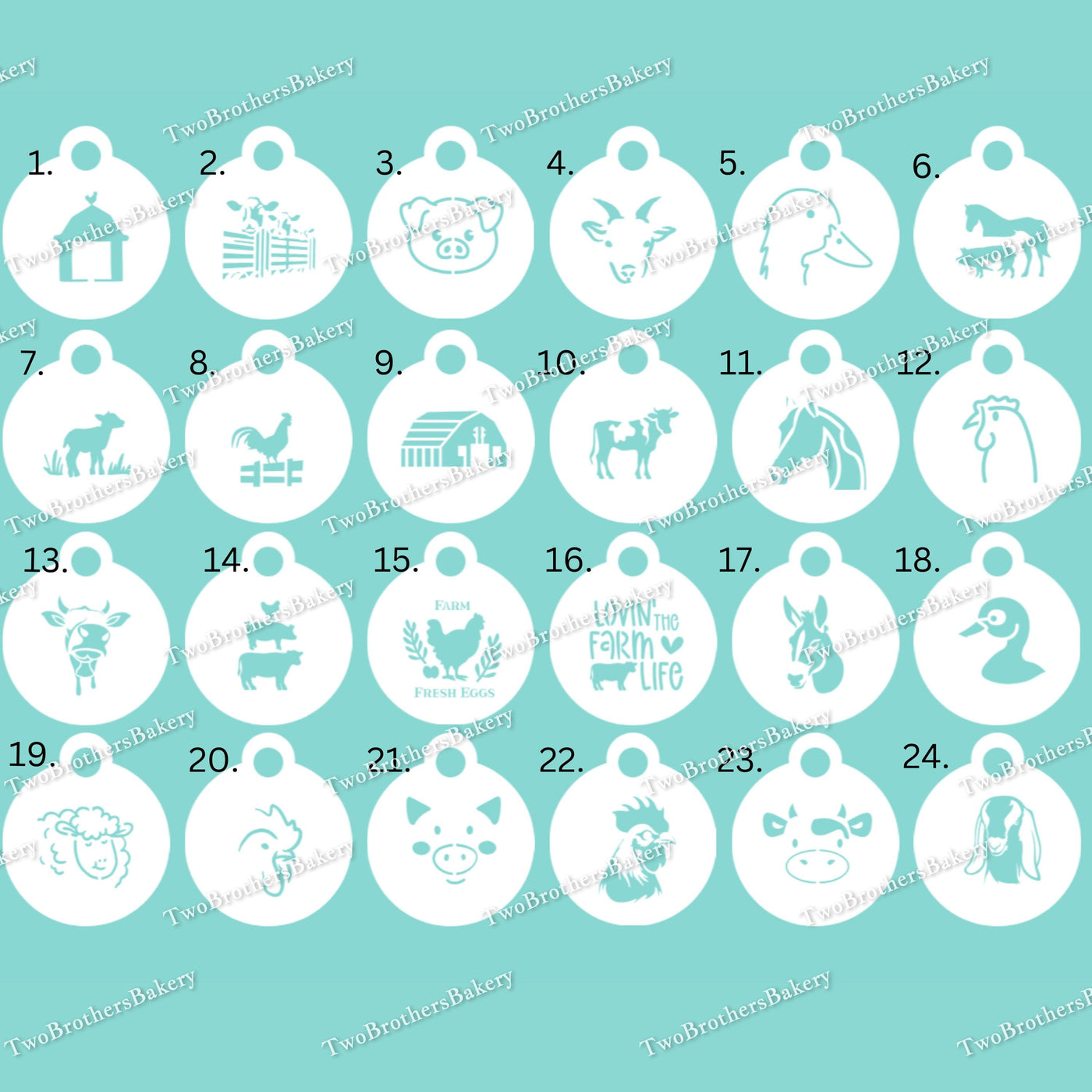 Barn Animal Themed Stencils, Farm Life Themed Stencils