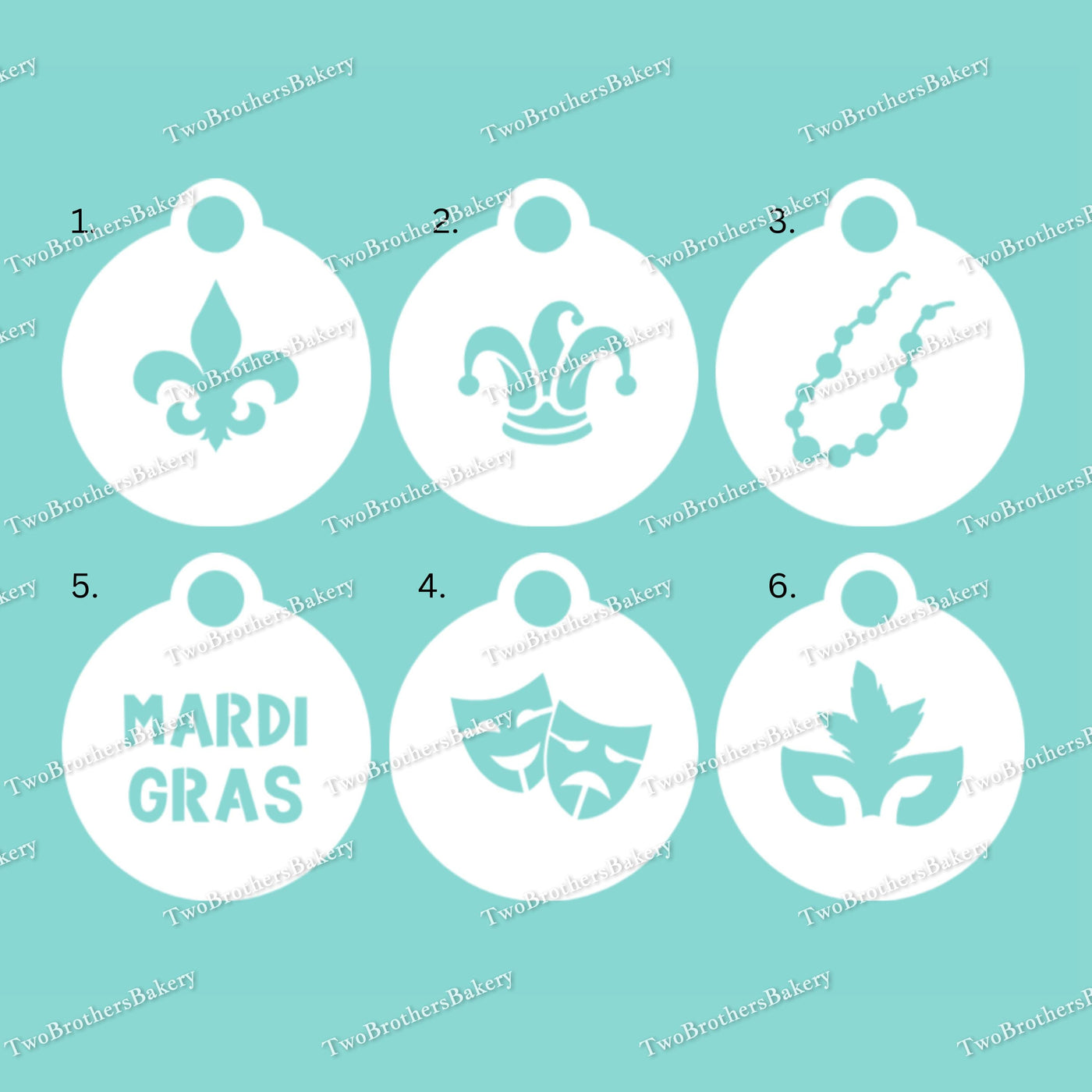 Mardi Gras Stencils, Mardi gras Cookies, Mardi gras Macarons, Masquarade stencils, King cake, Mardi gras dessert, Beaded necklace