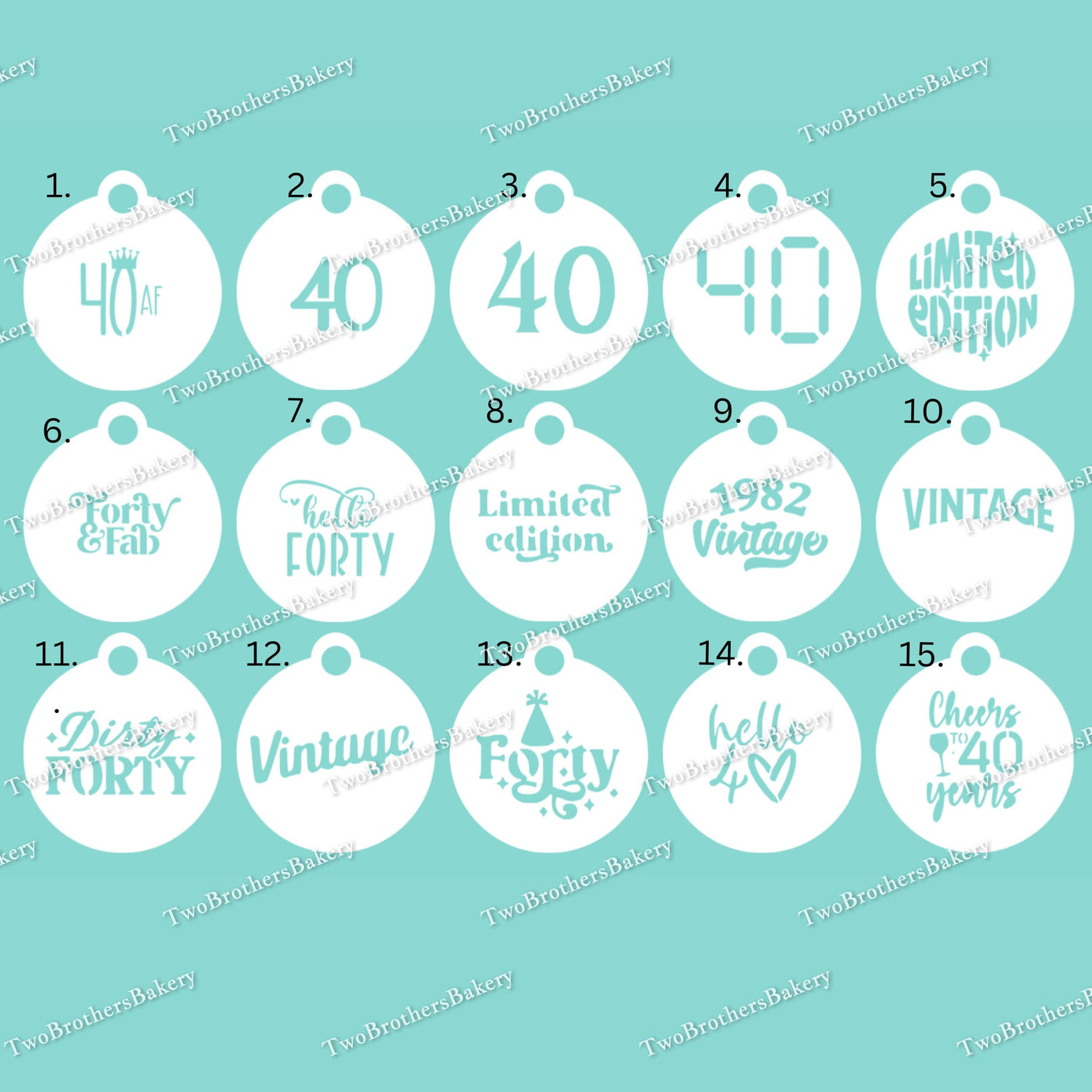 40th Birthday Themed Stencils, 40 & Fabulous Stencils