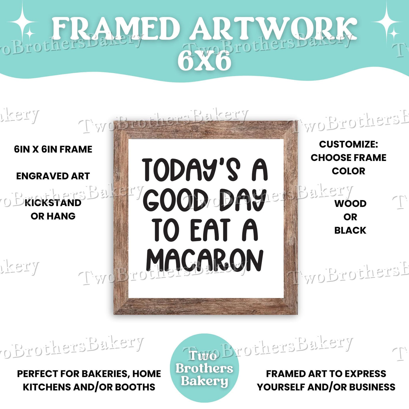 Today's a Good Day to Eat a (Baking item), Framed Baking Sign, Kitchen Decor, Bakery Wall Art, Home Bakery Display