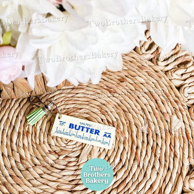 Butter Keychain, Funny Baking Gift, Baker Keychain, Cottage Baker Gift, Pastry Chef Accessory, Foodie Keychain, Butter Lover Gift