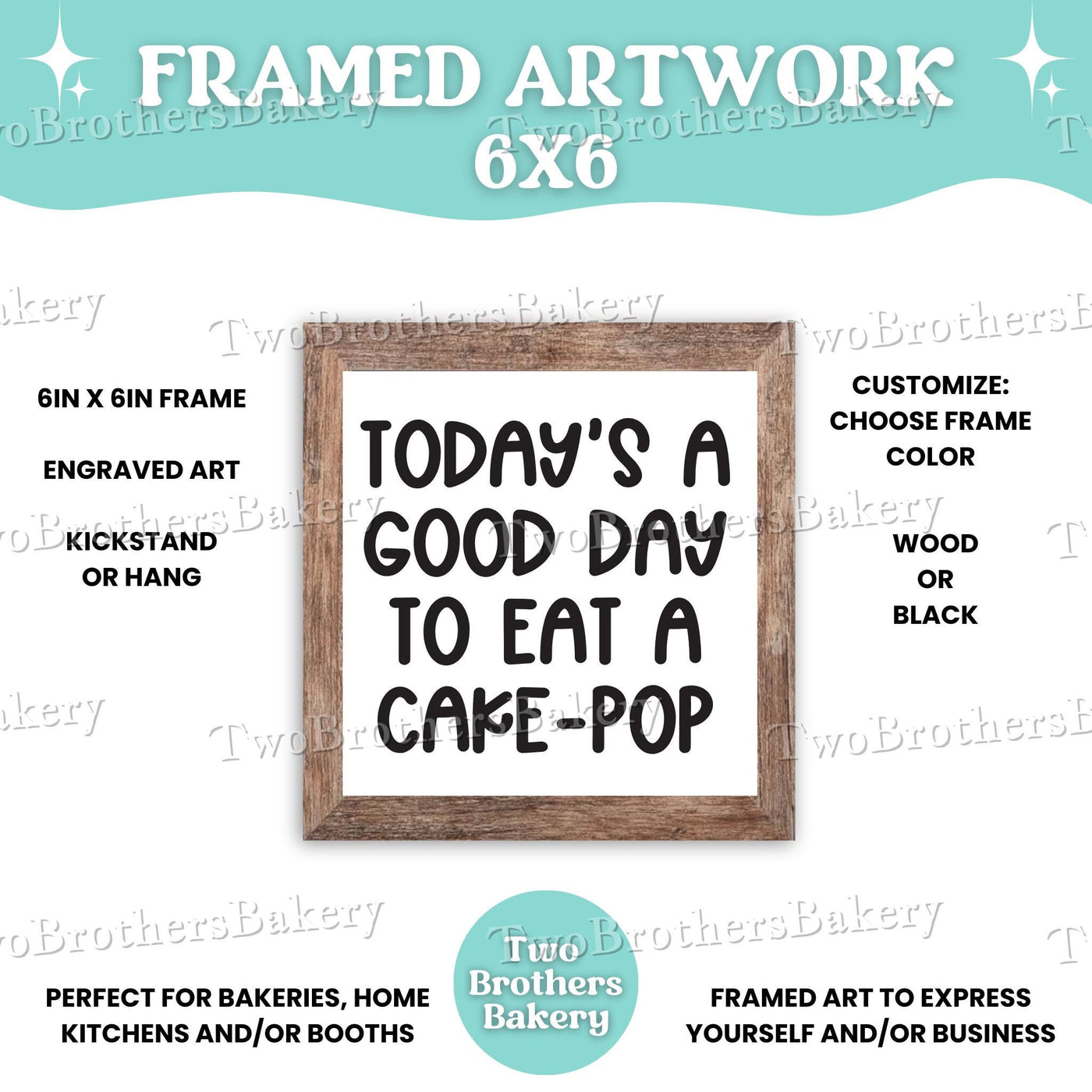 Today's a Good Day to Eat a (Baking item), Framed Baking Sign, Kitchen Decor, Bakery Wall Art, Home Bakery Display