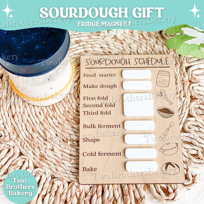 Sourdough Schedule Magnet, Dry Erase Baking Tracker, Bread Making Planner, Sourdough Starter Organizer, Kitchen Fridge Magnet for Bakers