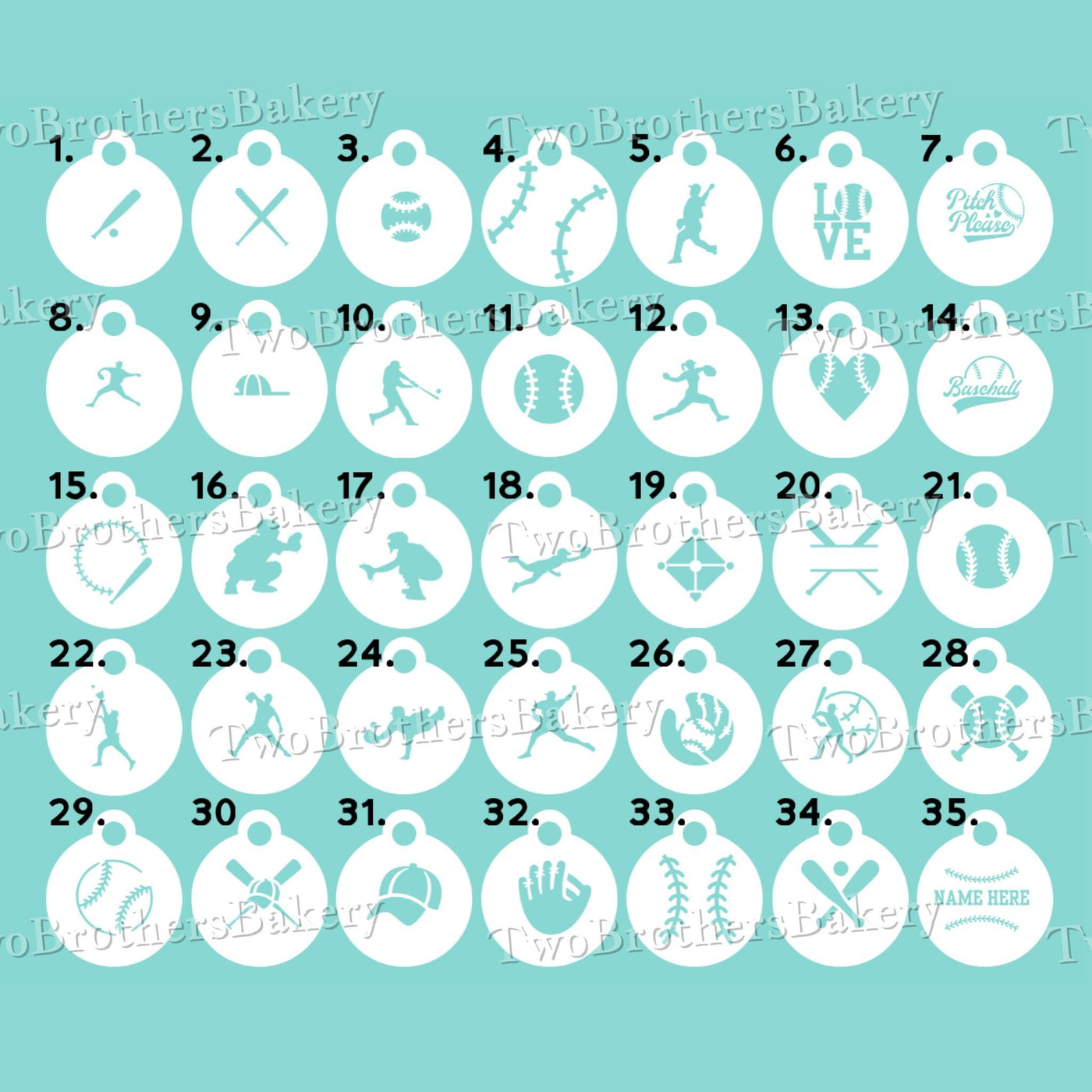 Baseball Themed Stencils, Sports Stencils