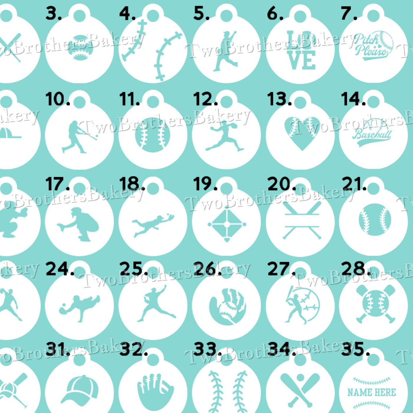 Baseball Themed Stencils, Sports Stencils