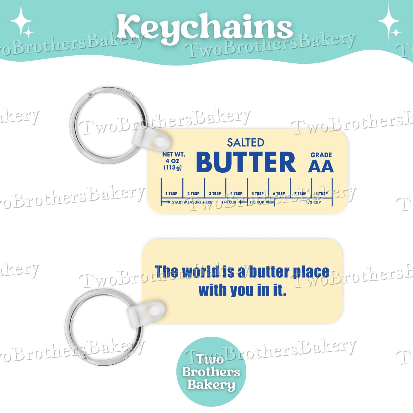 Butter Keychain, Funny Baking Gift, Baker Keychain, Cottage Baker Gift, Pastry Chef Accessory, Foodie Keychain, Butter Lover Gift