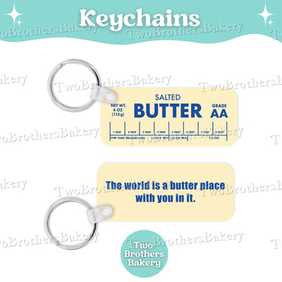 Butter Keychain, Funny Baking Gift, Baker Keychain, Cottage Baker Gift, Pastry Chef Accessory, Foodie Keychain, Butter Lover Gift