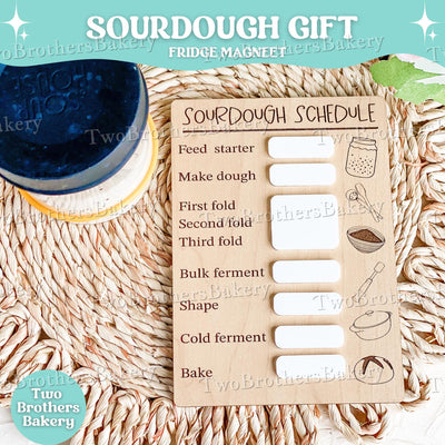Sourdough Schedule Magnet, Dry Erase Baking Tracker, Bread Making Planner, Sourdough Starter Organizer, Kitchen Fridge Magnet for Bakers