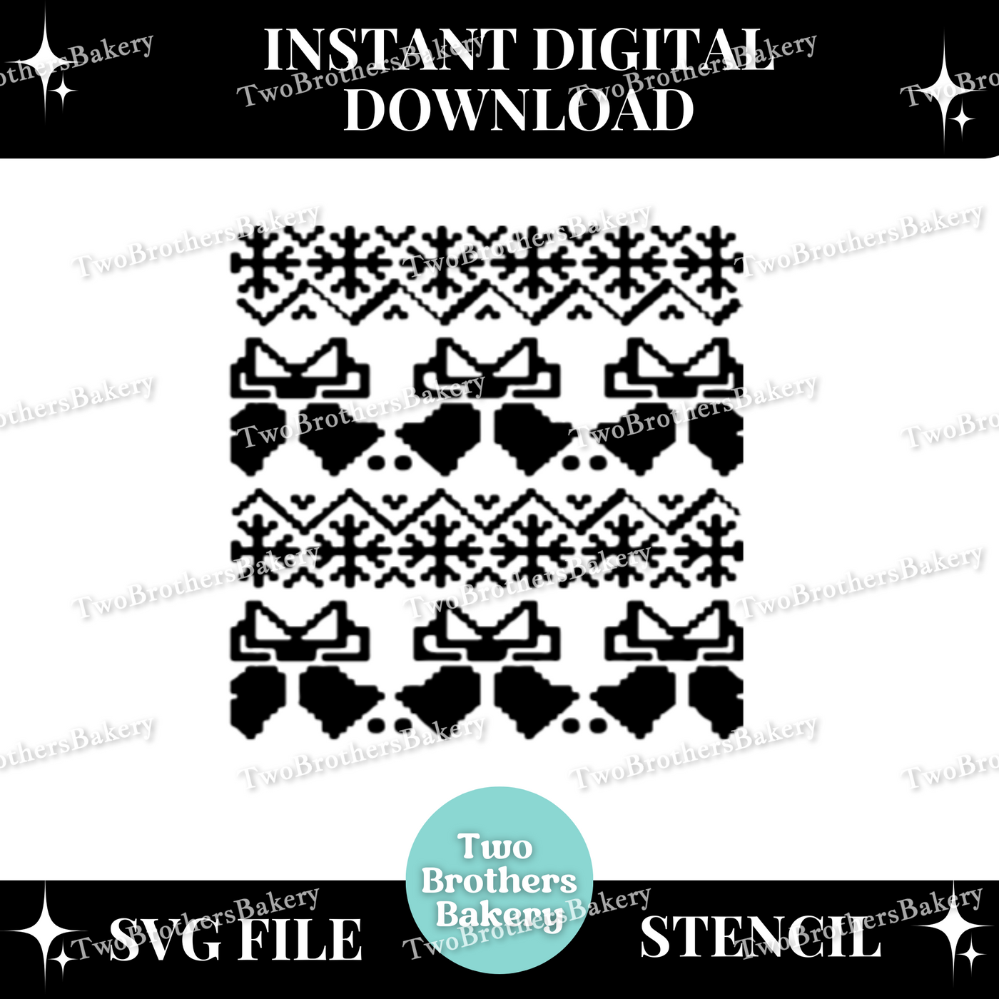 Jingle Bells Ugly Sweater Pattern SVG (Stencil)