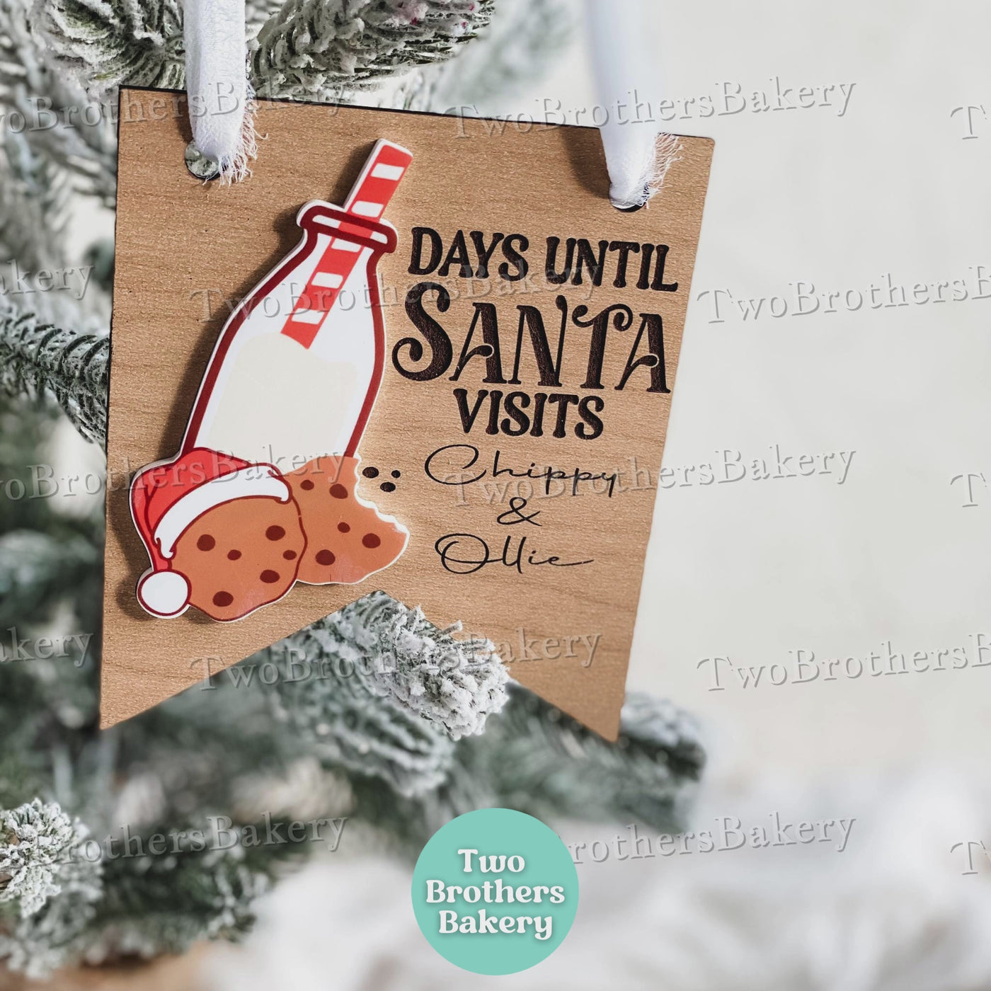 Countdown to Santa, Milk and Cookies Theme, Christmas Advent, Christmas Decor for Bakers