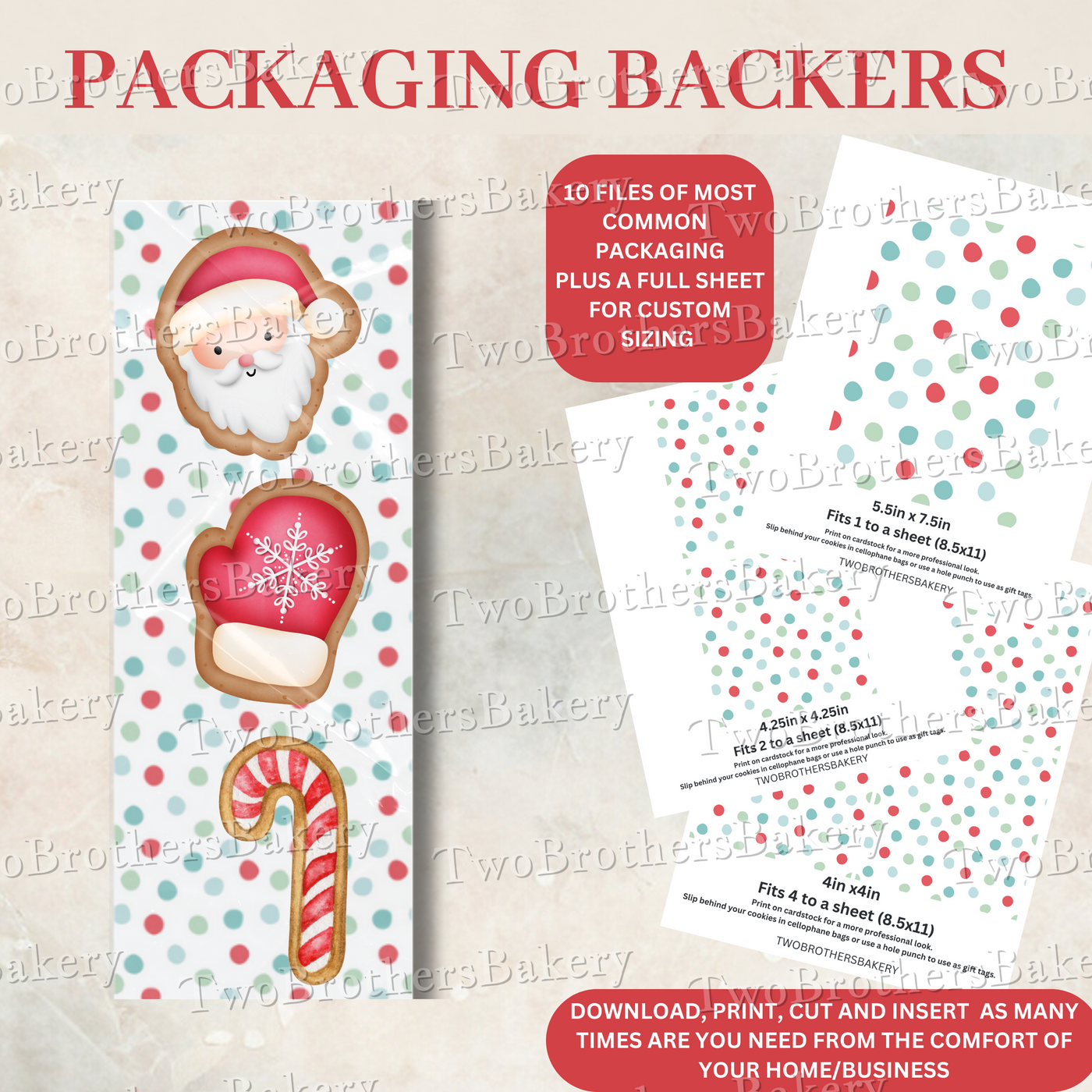 Xmas Polka Dots- Christmas Backer