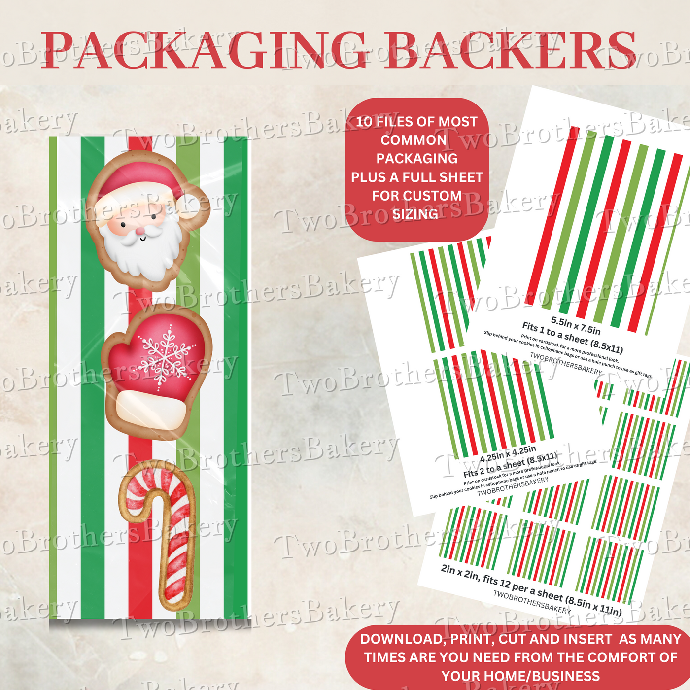 Xmas Stripes- Christmas Backer