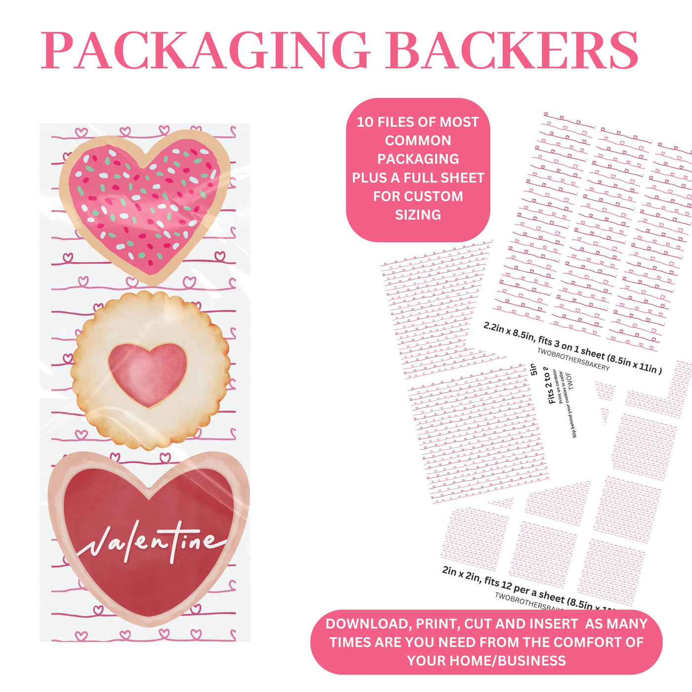 Valentine Heart Lines Cookie Backers