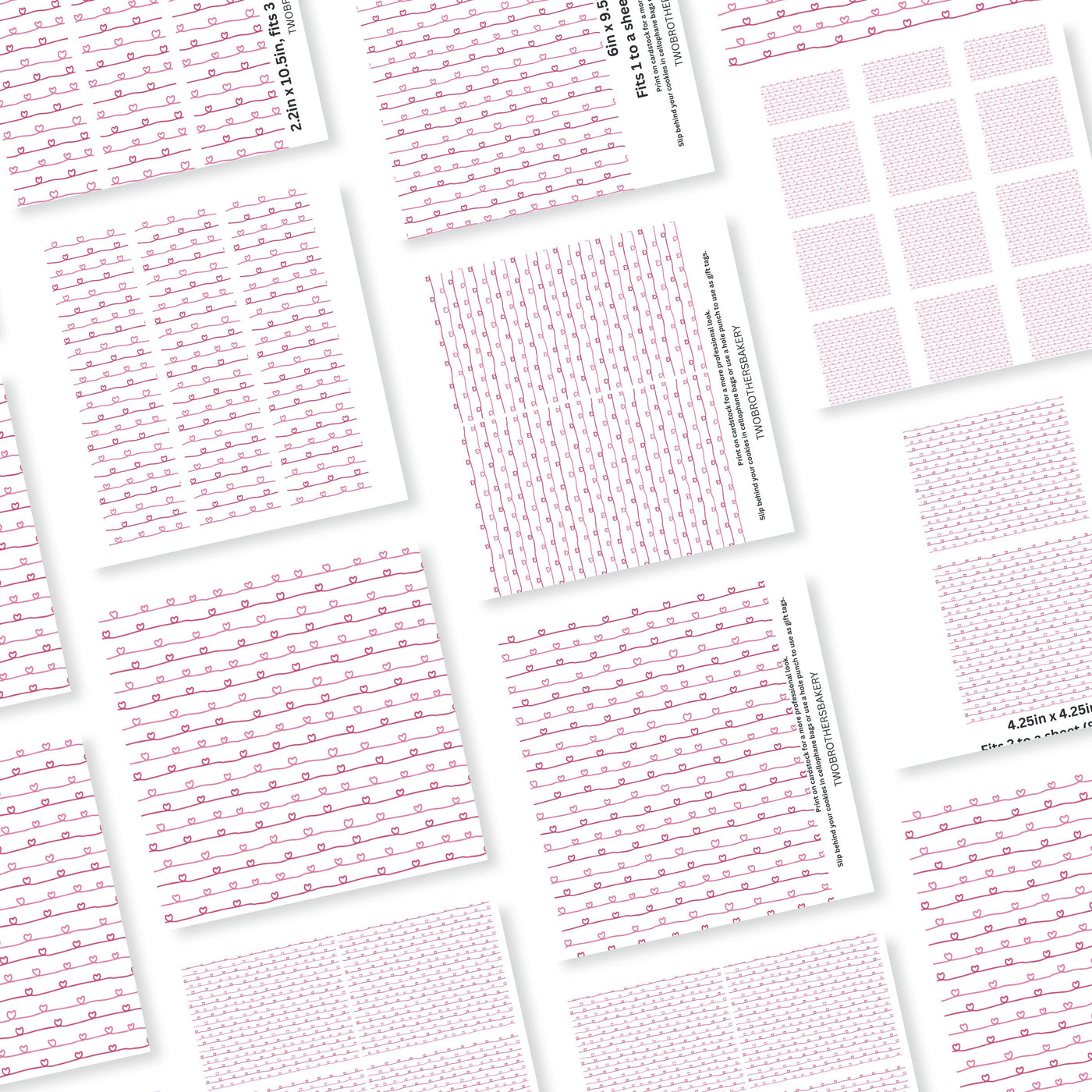 Valentine Heart Lines Cookie Backers