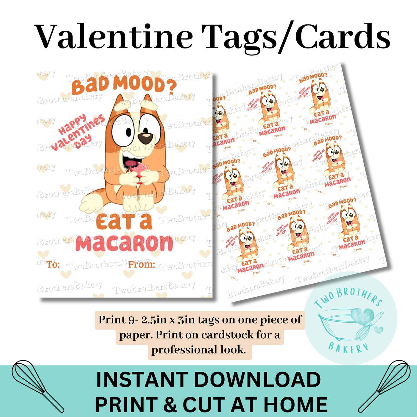 Bingo Valentines Macaron Cards