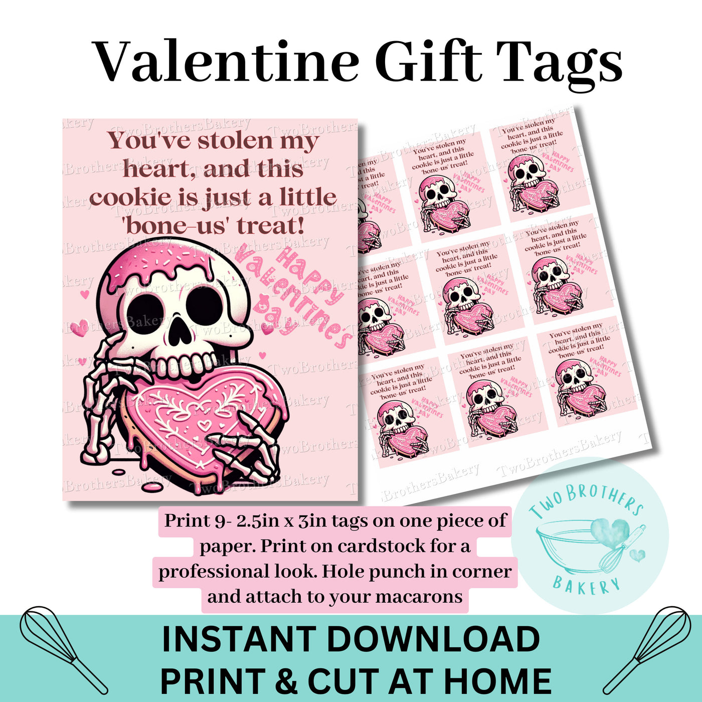 Valentines Day BONE-US Cookie Tag