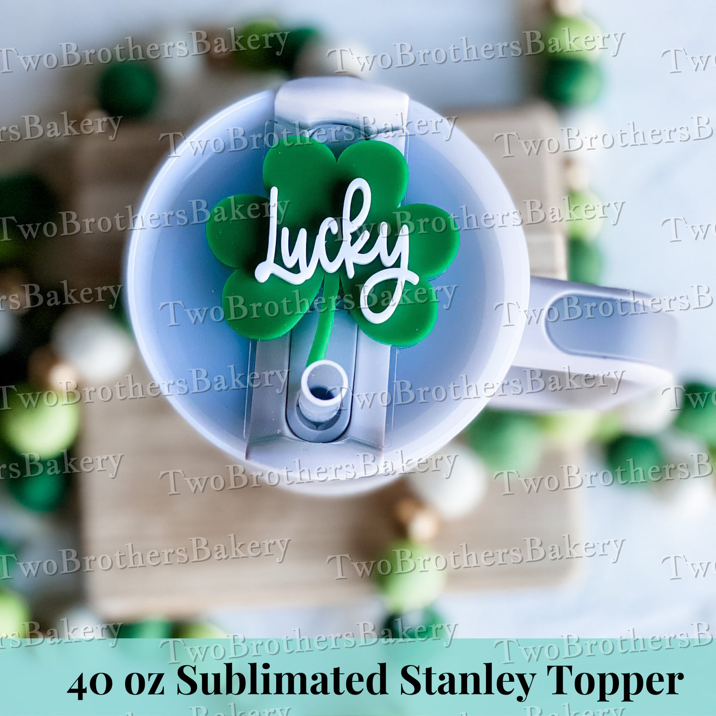 Acrylic Shamrock 40oz Stanley Topper