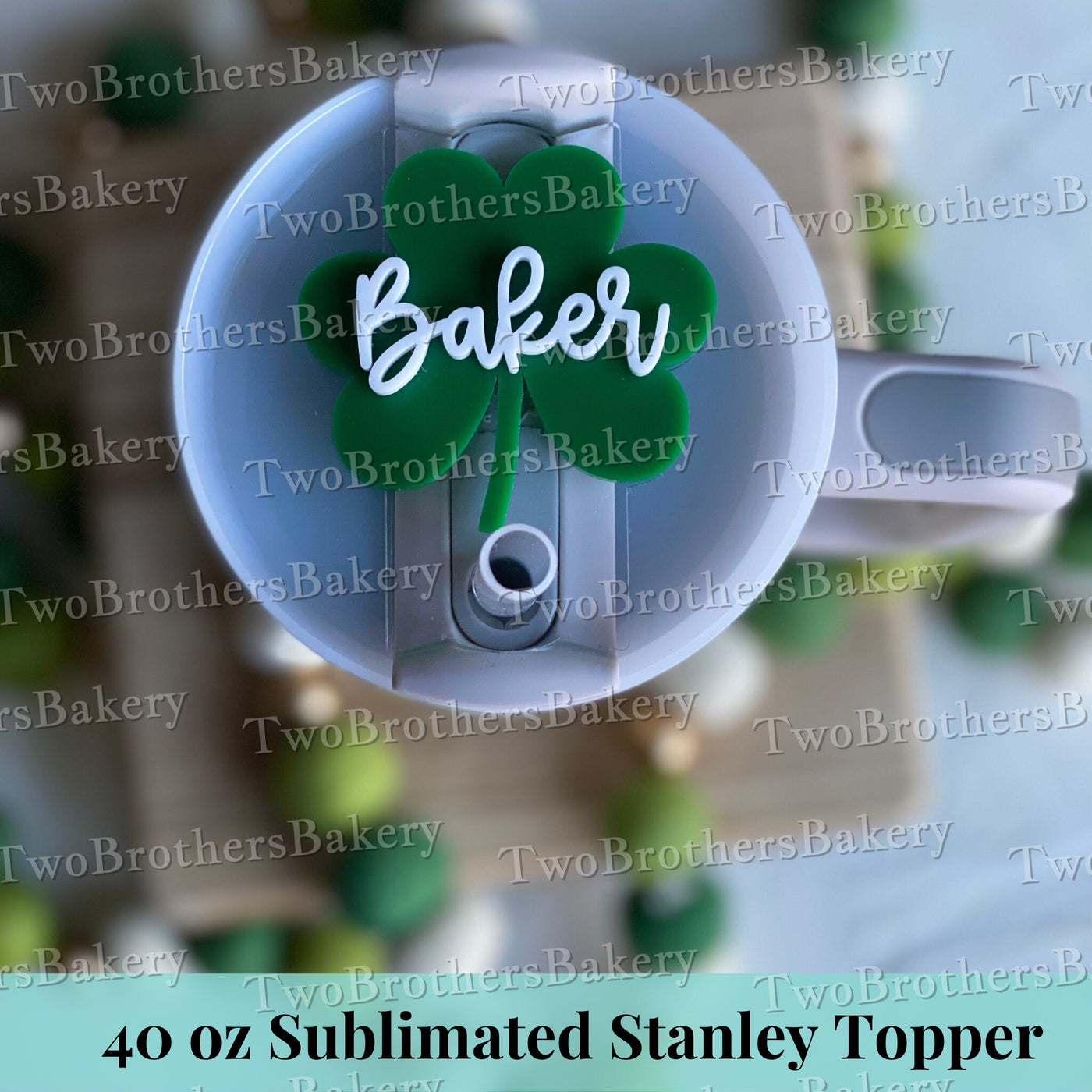 Acrylic Shamrock 40oz Stanley Topper