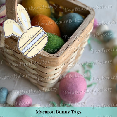 Personalized Macaron Bunny Basket Tags