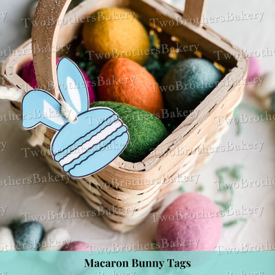 Personalized Macaron Bunny Basket Tags